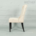 Cadeiras de jantar de tecido de madeira estilo francês de luxo para restaurante e casa